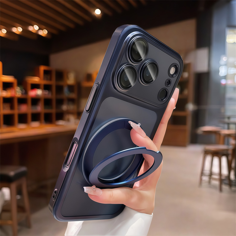 Ốp điện thoại khung từ PC mờ mạ điện cho iPhone 17 Pro Max 13 14 15 16 pro max Bảo vệ ống kính chống rơi Vỏ cứng bảo vệ điện thoại