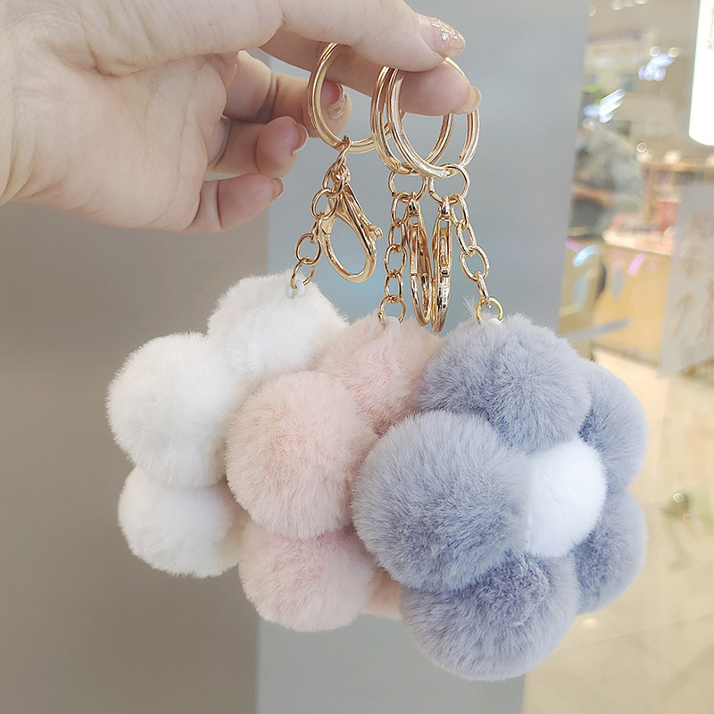 Sáng Tạo Hoa Sang Trọng Móc Khóa Hoa Nhỏ Túi Thời Trang Mặt Dây Chuyền Phụ Kiện Điện Thoại Di Động Vòng Chìa Khóa Quà Tặng Chìa Khóa Xe HLPW