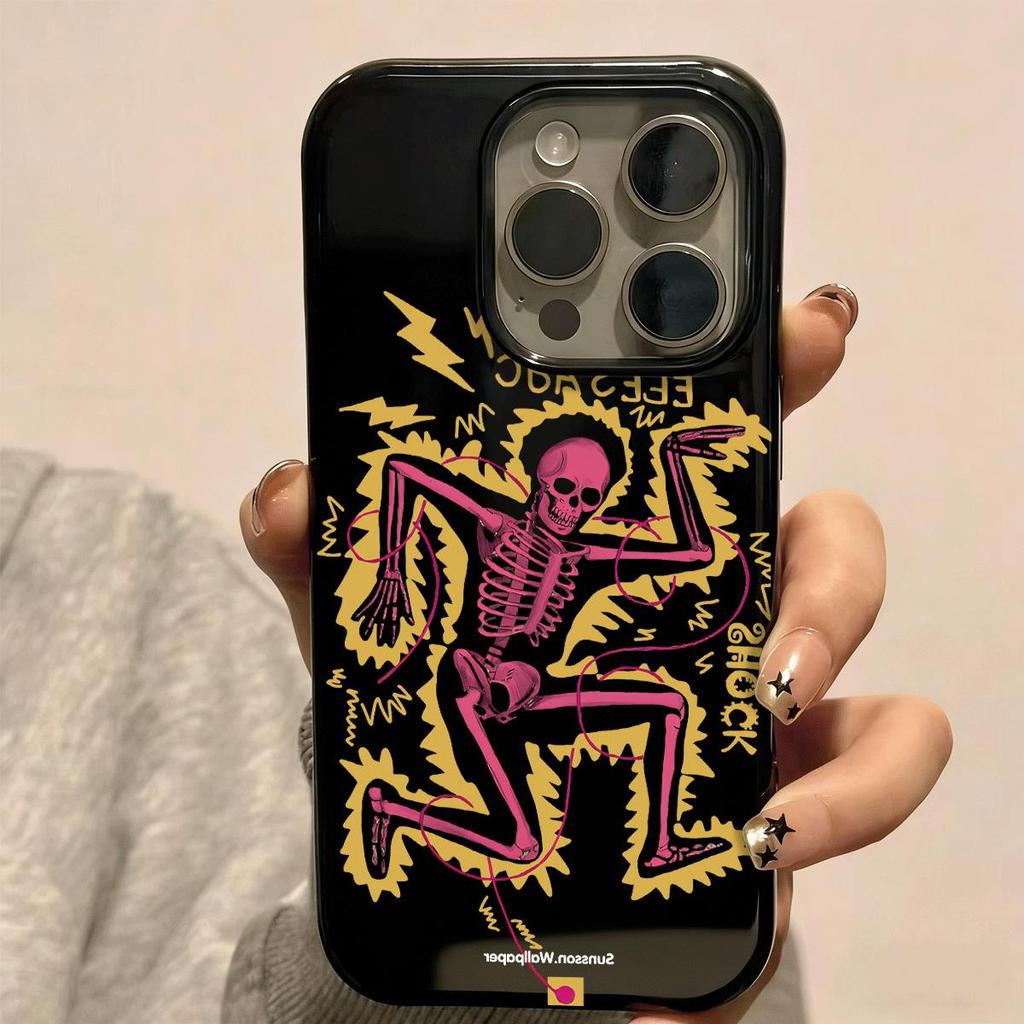 Mô hình lạ cho trường hợp điện thoại 17 16pro iPhone 15 Jelly Case 14 13pro11 Bề mặt sáng