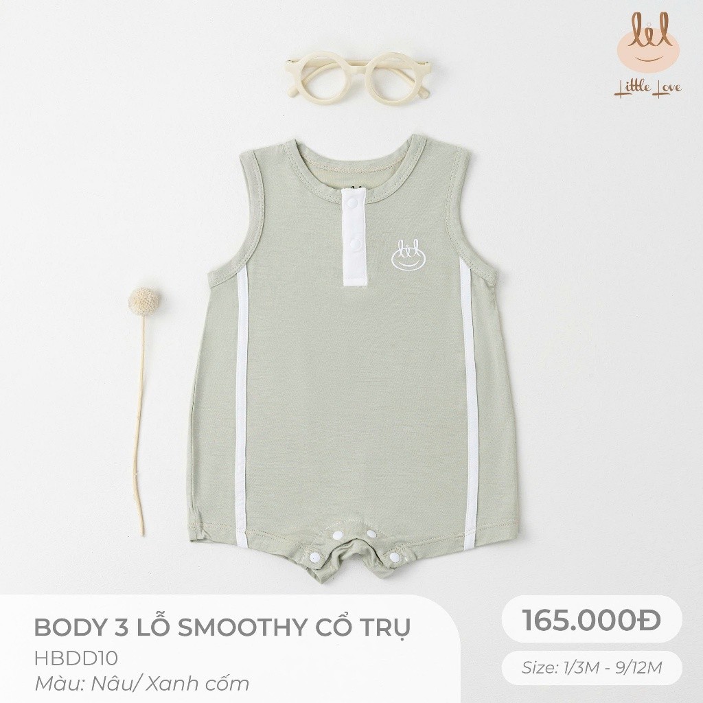 BỘ BA LỖ SMOOTHY CỔ TRỤ [ SIÊU MỀM, MÁT, MỊN CO DÃN VÀ THẤM HÚT ] SZ 1/3M -9/12M (HBDD10)