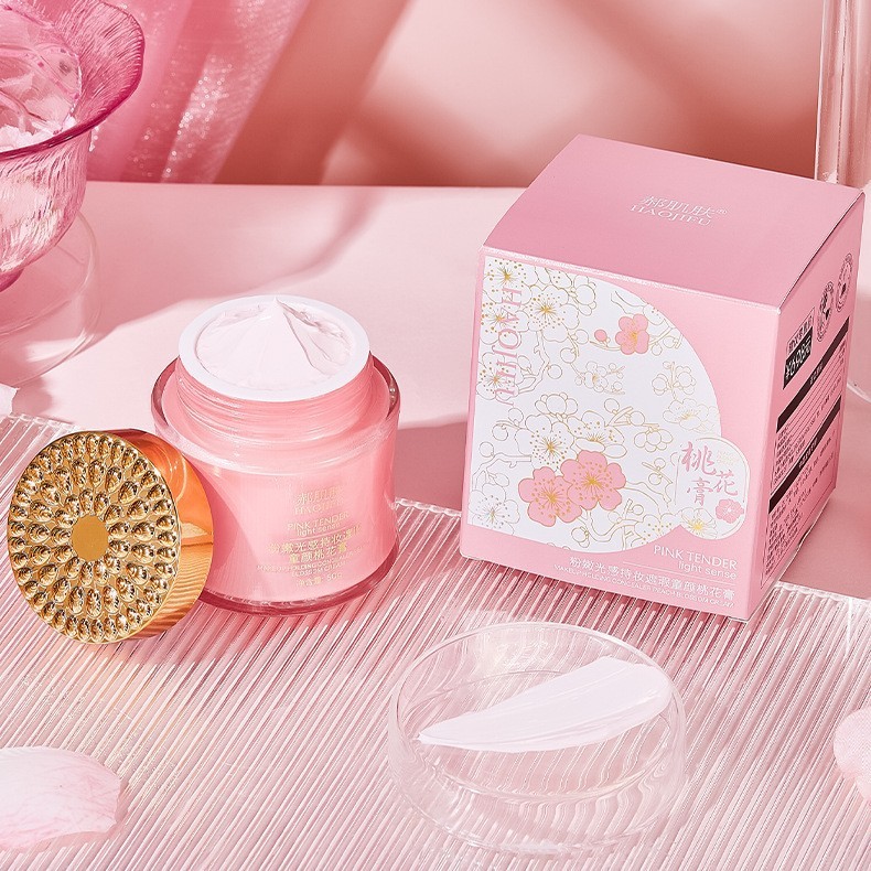 Phát sóng trực tiếp Hao Skin Radiant Makeup Che khuyết điểm Mặt trẻ em Kem hoa đào Làm sáng tông màu da 26.1.28