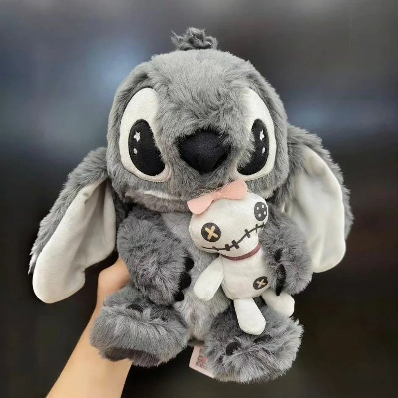 Gấu Bông Stitch Xám, Thú Nhồi Bông Mềm Mịn 35cm/45cm, Làm Quà Tặng Sinh Nhật, Valentine, Đồ Chơi Ôm Dễ Thương