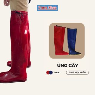 ( ỦNG ĐẾ GIÀY- 2 màu ) Ủng cấy Vĩnh Ký size 35-42 màu đỏ dày dặn, ủng đi cấy, ủng lội nước, ủng vk