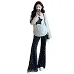 Mùa Xuân Phong Cách Mới Phiên Bản Hàn Quốc Thời Trang Mỏng Hơn Nhìn Xếp Ly Ngôi Sao Rời Áo Thun Giảm Tuổi Bộ Đồ Bà Bầu Hai Mảnh Mặc 92GG — ảnh 7