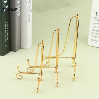 ZTHOME Vàng Sắt Hiển Thị Đứng Thủ Công Braet Giá Đỡ Sách Ảnh Bệ Bát Đĩa Khung Đĩa Hình Ra Easel Lưu Trữ Trang Trí HOT