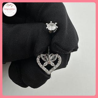 Nhẫn Mặt Dây Rốn Cá Tính Trái Tim Bướm Zircon - Phụ Kiện Piercings Cho Nam Giới và Nữ Giới
