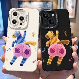 Ốp điện thoại hình ngựa hoạt hình vui nhộn cho iPhone 17 / 16 / 15 / 14 / 13 / MINI / 12 / 11 / Pro MAX / X / XS / XR / 7 / 8 / 6 Vỏ bảo vệ toàn diện bằng silicon lỏng chống sốc và chống rơi