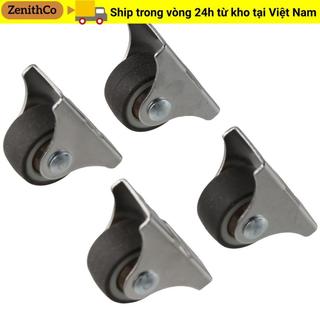ZENITHCO 4 Vòng bi im lặng, Bánh xe bánh cố định Mini 1 '', Bộ bánh xe nội thất cấu hình thấp Bộ ngăn kéo giường