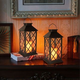 Đèn trang trí sân vườn năng lượng mặt trời phong cách cổ điển, chất liệu sắt, kiểu cung điện, dùng ngoài trời