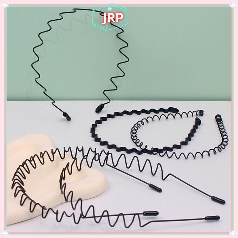 JRP Unisex Kim Loại Sóng Mùa Xuân Tóc Hoop La Chống Trơn Trượt Thể Thao Ngoài Trời Đơn Giản Băng Đô Quấn Tóc Cho Nữ Mặt Rửa Mũ Đội Đầu JRP