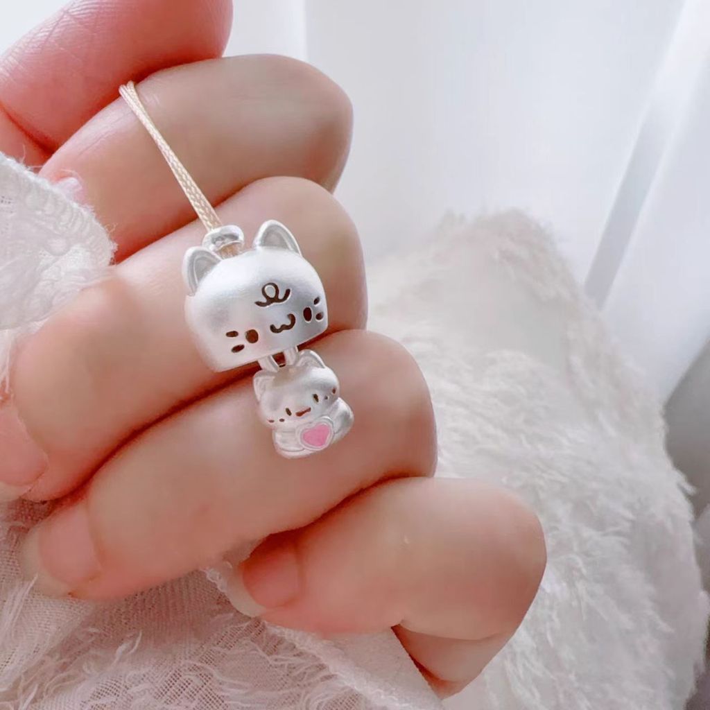 Peekaboo Vòng Cổ Nữ Hoạt Hình Dễ Thương Vòng Cổ Phương Pháp Cổ Mặt Dây Chuyền Bạc Cặp Đôi Vòng Cổ Bạn Gái Quà Tặng Ngày Lễ Tình Nhân