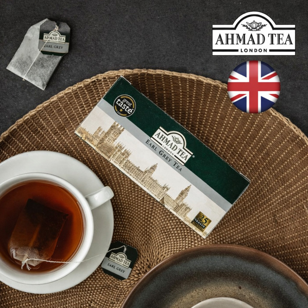 Trà Bá Tước Ahmad Earl Grey Hộp 50g/25 Túi Lọc Trần, Hương Vị Thanh Lịch Đậm Chất Trà Chiều Châu Âu