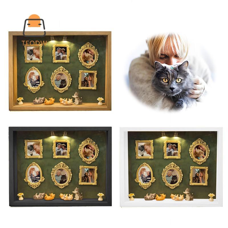 [TeOdw-t] DIY Cat Mini Museum Silhouette Box, Familyand Cat Memory ...