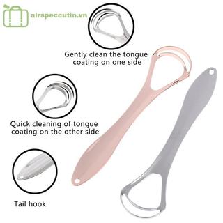 Airspecutin Dụng cụ cạo lưỡi hai lớp bằng thép không gỉ Dụng cụ làm sạch lưỡi miệng Bàn chải miệng Làm Sạch Mảng Trắng, Hỗ Trợ Giảm Hôi Miệng, Vệ Sinh Lưỡi Hàng Ngày