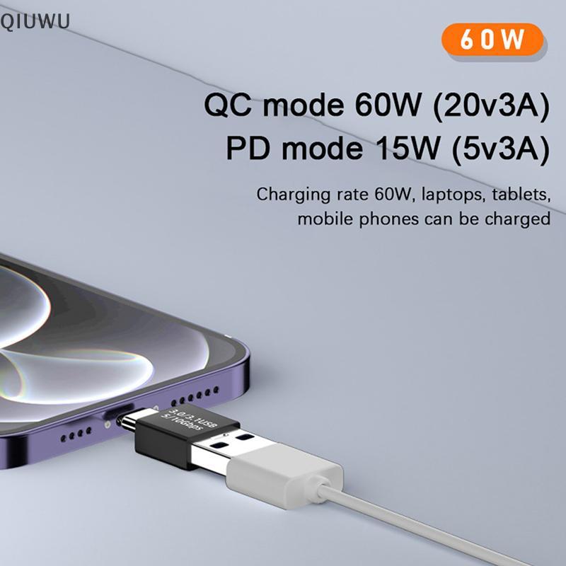 Bộ ghép nối QIUWU USB 3.1 Bộ chuyển đổi đầu cái sang USB Type C Bộ chuyển đổi kết nối mở rộng USB siêu tốc.