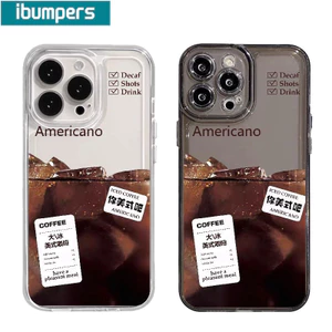 Ibumpers Vỏ Điện Thoại rendy Iced Americano In Cà Phê Trong Suốt Mềm Cao Cấp Chống Sốc Cho iPhone 11 12 13 14 15 16 17 Pro Max IP 7 8 Plus Iphon X XS XR Xs Max