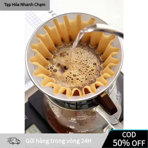【COD】Giấy lọc định hình tròn với các nếp sóng, tốc độ lọc ổn định, thích hợp cho các phương pháp pha thủ công tại nhà.
