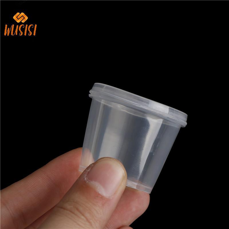 [WUSISI] 100 Chiếc Cốc Nước Sốt Dùng Một Lần Bằng Nhựa Nhỏ Bảo Quản Thực Phẩm Hộp & Nắp Trong Suốt MỚI