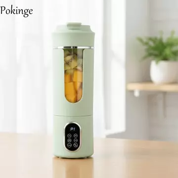 Máy trộn nước ép mini POKINGE, Máy trộn mini dung tích 530ML Máy xay cầm tay, Máy xử lý thực phẩm nhà bếp 12 lưỡi cầm tay Sạc USB Máy vắt trái cây văn phòng
