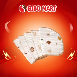 Gối Sơ Sinh Cho Bé Rabi Chất Liệu Cotton Mềm Mại An Toàn Thấm Hút Tốt 24x40cm - Bibomart