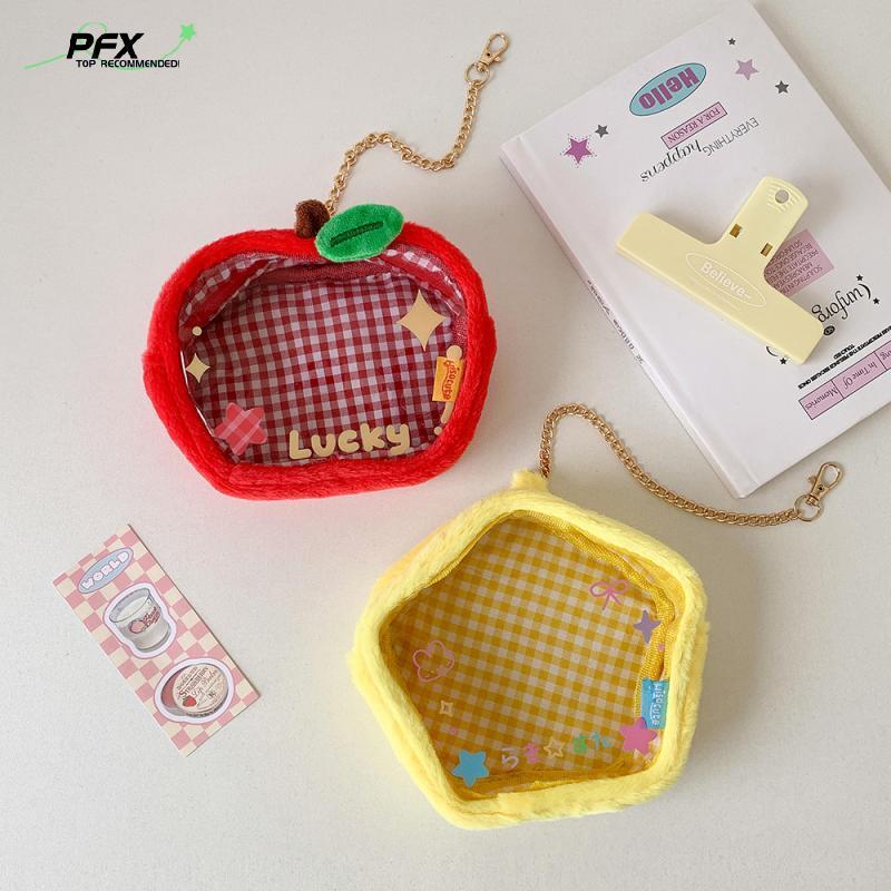 PFX Mini Star Plush Itabag - Ví đựng tiền xu trong suốt dễ thương & Ví móc khóa rỗng