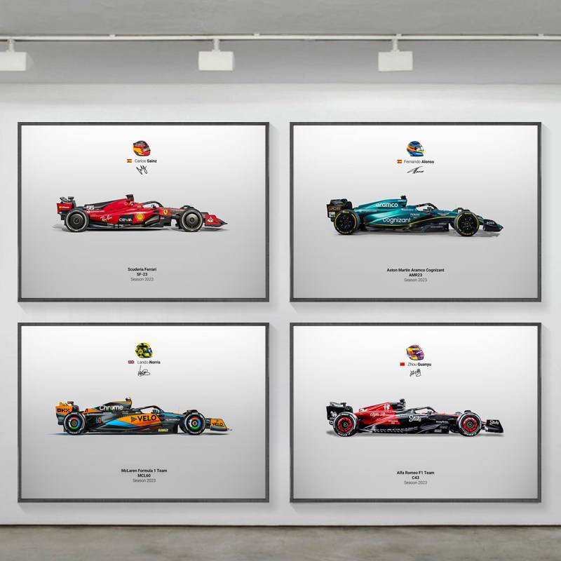 F1 Formula Racing Poster Canvas Tranh Treo Tường Nghệ Thuật Cho Phòng Khách Phòng Ngủ Trang Trí Nhà
