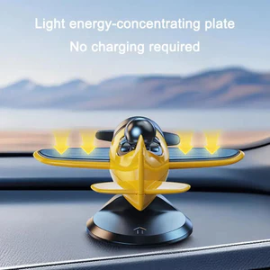 Đồ trang trí máy bay năng lượng mặt trời ô tô 360° Rotary Creative Car Center Console Đồ trang trí máy bay chạy bằng năng lượng mặt trời Trang trí nội thất ô tô