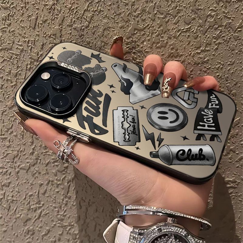 Phim hoạt hình minh họa cho iPhone 17 Blast 16 Hard Case 15 Vỏ điện thoại 14promax Màu Bạc 13 Cao cấp 12 Frosted