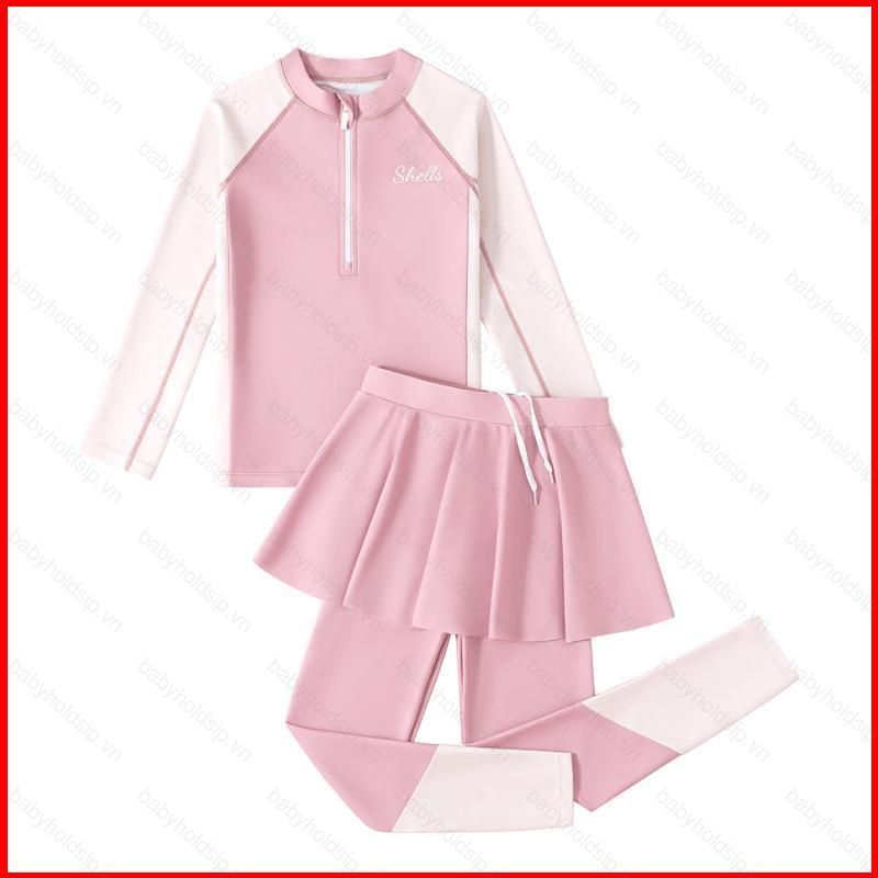Bộ đồ bơi dài tay cho bé gái BS1 Bảo vệ tia cực tím thoải mái cho trẻ em cho hoạt động bể bơi và bãi biển SB1