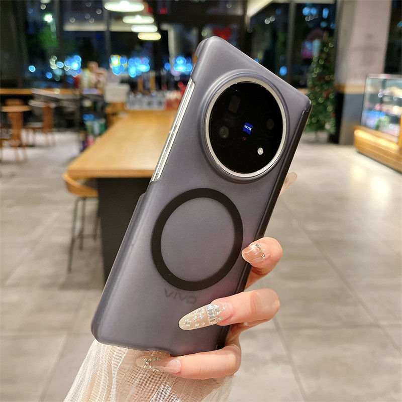 Ốp điện thoại mờ từ tính siêu mỏng cho VIVO X Fold 5 X Fold 3 Pro Bảo vệ bản lề sạc không dây Vỏ trong suốt