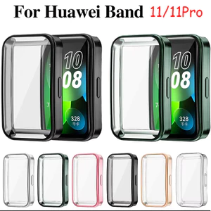 Vỏ bảo vệ toàn diện Vỏ bọc cho Huawei Band 11 Đồng hồ thông minh Phụ kiện thay thế Huawei Band 11 Pro Khung trường hợp 360 TPU Bảo vệ màn hình