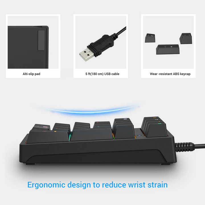 Bàn phím số Bàn phím đa chức năng Có dây Đèn nền RGB Trục xanh Bàn phím số cơ Bàn phím Ngân hàng Bàn phím – 4