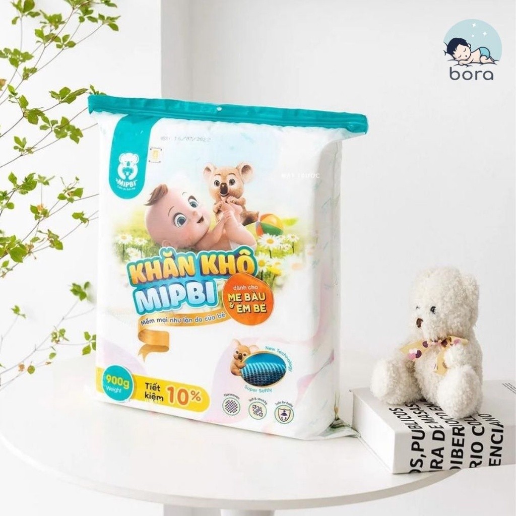 Khăn vải khô Mipbi chính hãng, khăn khô đa năng, cao cấp dành cho mẹ và bé