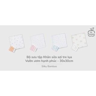 LA pomme SS26.T2.2 K001 Set 5 Khăn sữa sợi tre lụa La Pomme phối màu cho bé
