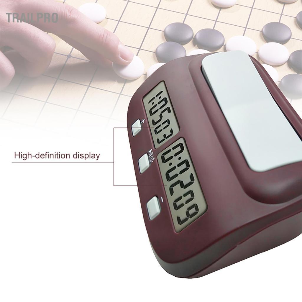 TrailPro Đồng hồ cờ vua kỹ thuật số chuyên nghiệp Đồng hồ đếm ngược có báo thức Trò chơi trên bàn điện tử Tiền thưởng thi đấu Giải đấu tổng thể