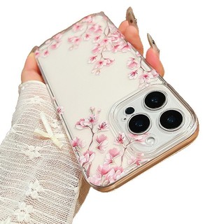 Hoa Đào Hồng Thích Hợp Cho Apple 17promax Ốp Điện Thoại iPhone17 / 16 / 15 Trong Suốt 14 Sáng Tạo 13pro206.3.9