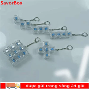 Bàn phím ngón tay SAVORBOX, Nút giảm căng thẳng Keycap Fidget Móc khóa, Thư giãn vượt qua thời gian 4 / 5 Phím Tiện ích Clicker Đồ chơi trẻ em
