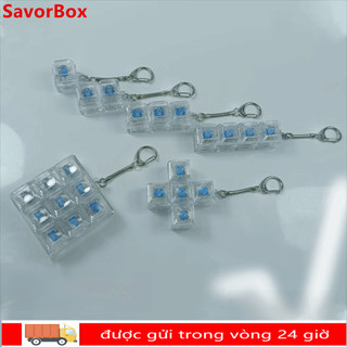 Bàn phím ngón tay SAVORBOX, Nút giảm căng thẳng Keycap Fidget Móc khóa, Thư giãn vượt qua thời gian 4 / 5 Phím Tiện ích Clicker Đồ chơi trẻ em