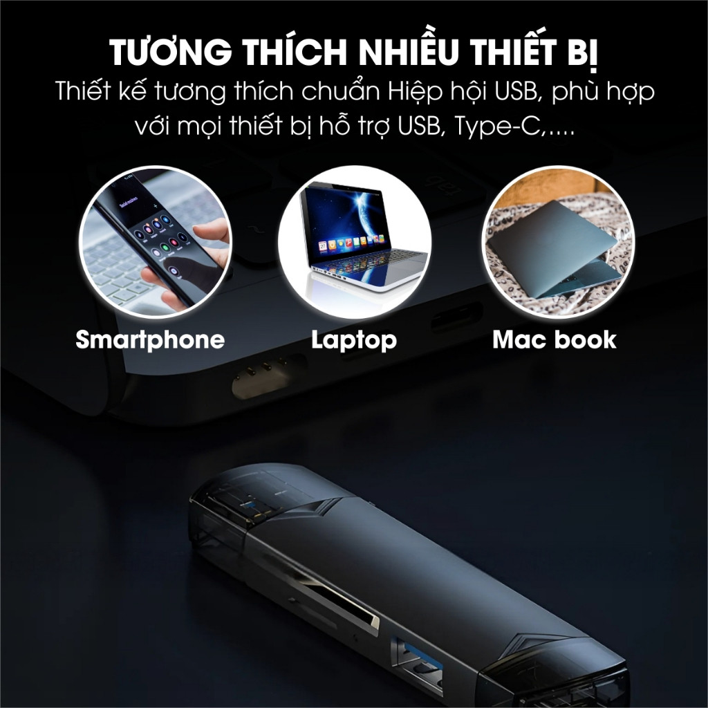 đầu đọc thẻ nhớ Đầu Đọc Thẻ Nhớ Micofi, Đồ Cổng Đọc Thẻ Nhớ Type-C/USB SD Đa Năng USB 3.0 Micro Card Reader OTG