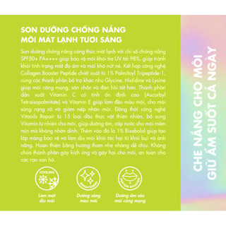 Son Dưỡng Môi Chống Nắng Có Màu Giúp Cấp Ẩm Và Cải Thiện Sắc Tố Môi Umbrella Sun Balm SPF50+ PA++++ 8g