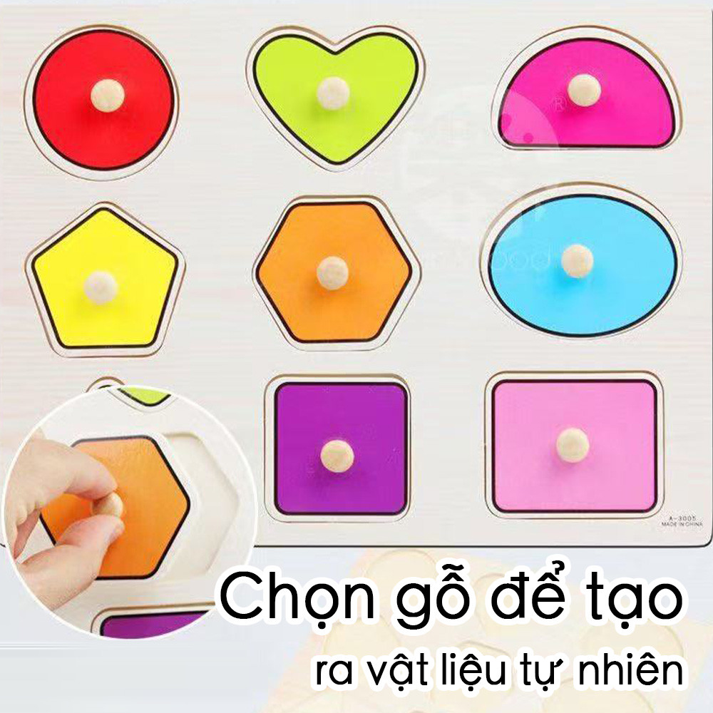 Bộ xếp hình bằng gỗ cho trẻ 1-3 tuổi, xếp hình ghép mảnh cho trẻ 2-4 tuổi, bộ xếp hình giáo dục.