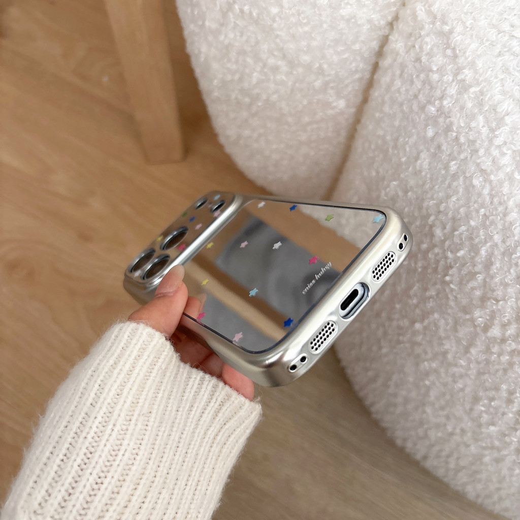 Ốp điện thoại Star Mirror đơn giản cho iPhone 17 Pro Max 17 16 15 14 13 Vỏ điện thoại chống rung