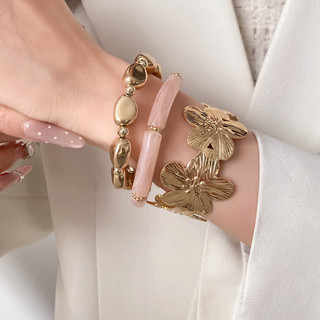 Vòng tay hạt hoa kim loại - Thời trang cho phụ nữwear every day