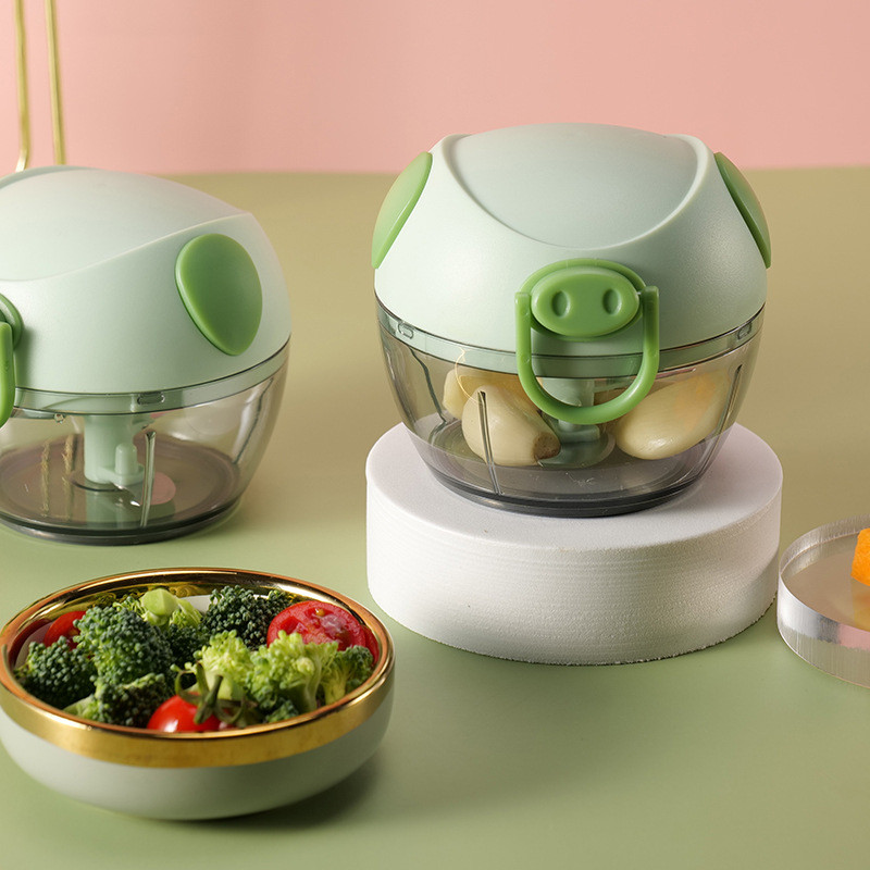 Máy Xay Đa Năng Kéo Tay, Máy Xay Mini Nhỏ Gọn, Dễ Dàng Sử Dụng Và Vệ Sinh, Xay Hành Tỏi, Rau Củ, Đồ Ăn Dặm