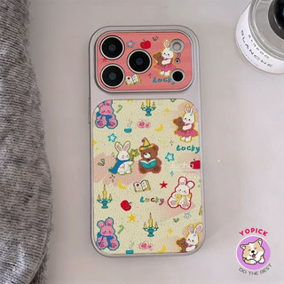 Cute flower rabbit phone case Iphone 17 Pro Max 16 15 Pro Max 14 13 12 11 X XR Xsmax cover leather anti-drop KNTP