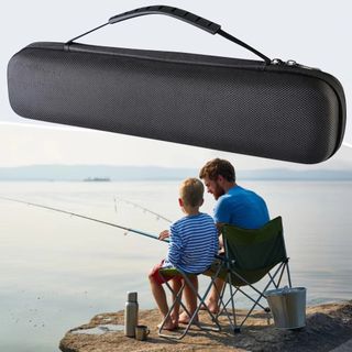 Túi đựng dụng cụ câu cá DANBY, Túi đựng cần câu chống sốc vỏ cứng, những người đam mê câu cá màu đen có thể điều chỉnh dây kéo đôi cho cần thể thao ngoài trời