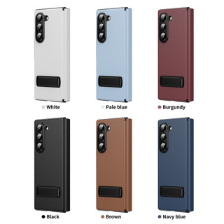 Ốp Điện Thoại Bảo Vệ Camera Chính Xác Cho Samsung Z Fold 7 6 5 4 3 Da Cao Cấp Hợp Kim Giá Đỡ Ốp Lưng Chống Sốc