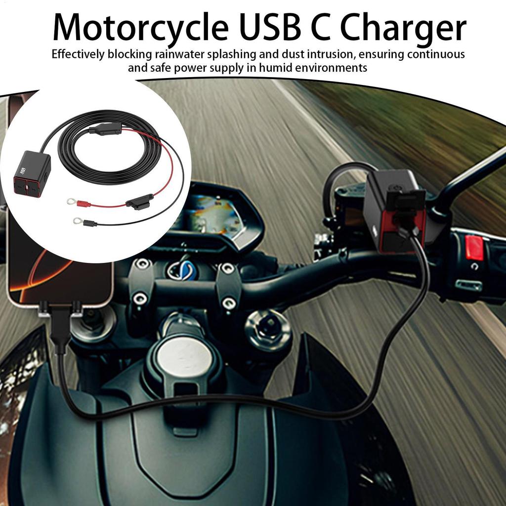 Bộ sạc USB xe máy Bộ sạc USB chống nước Chống rung Sạc nhanh Phụ kiện xe máy cho đô thị abrtedvn