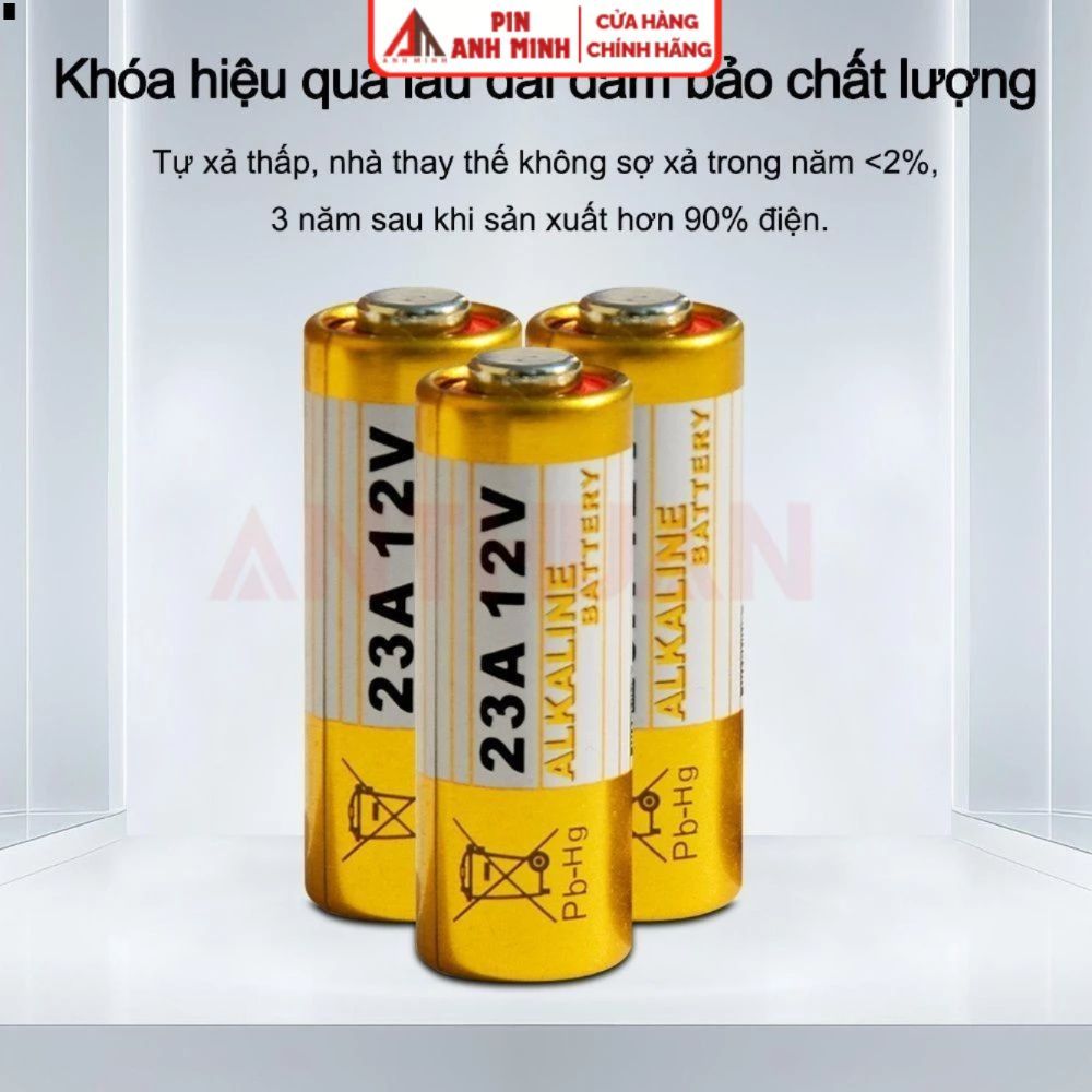 Vỉ 5 Viên Pin A23 12V Dung Lượng Cao 23A L1028 VR22 cho điều khiển cửa cuốn,chuông cửa,còi báo động NB01