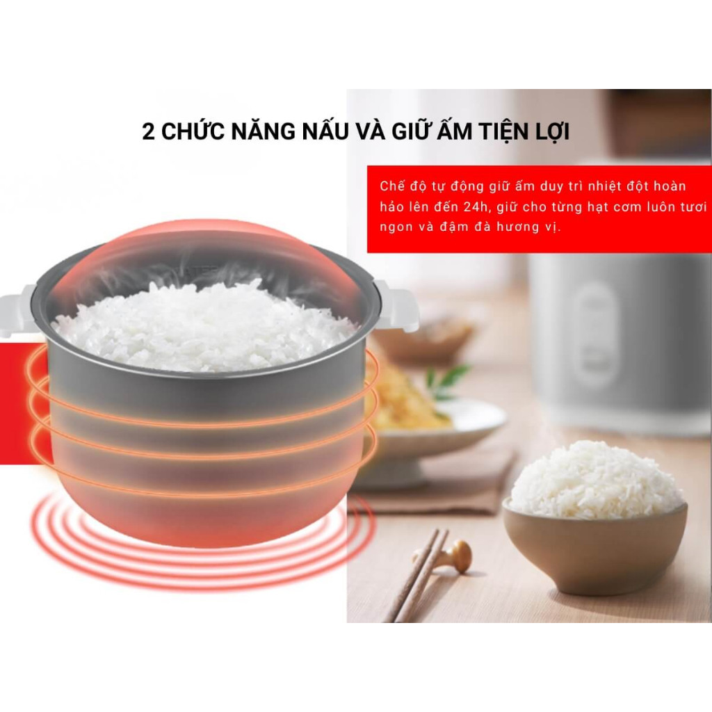 Nồi cơm điện nắp gài Obento Toshiba RC-10JRUVN(W)/RC-18JRUVN(W) - Bảo hành chính hãng 12 tháng
